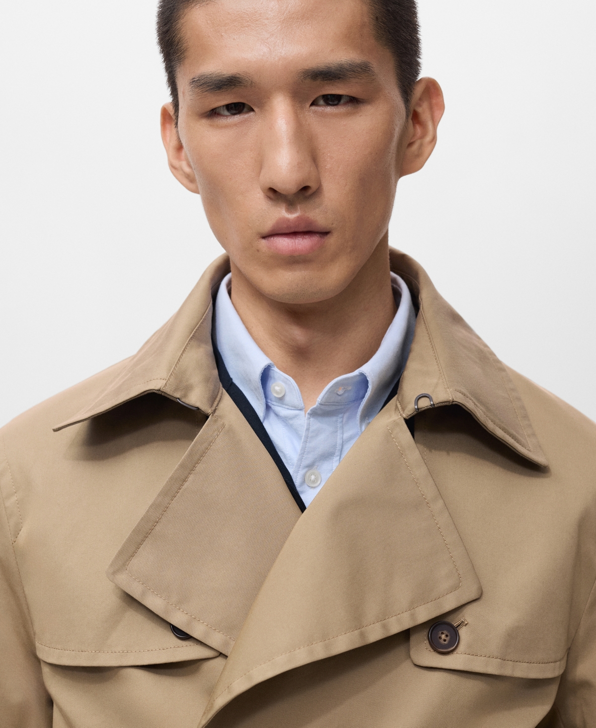Mango Men's Water-Repellent Belted Trench Coat