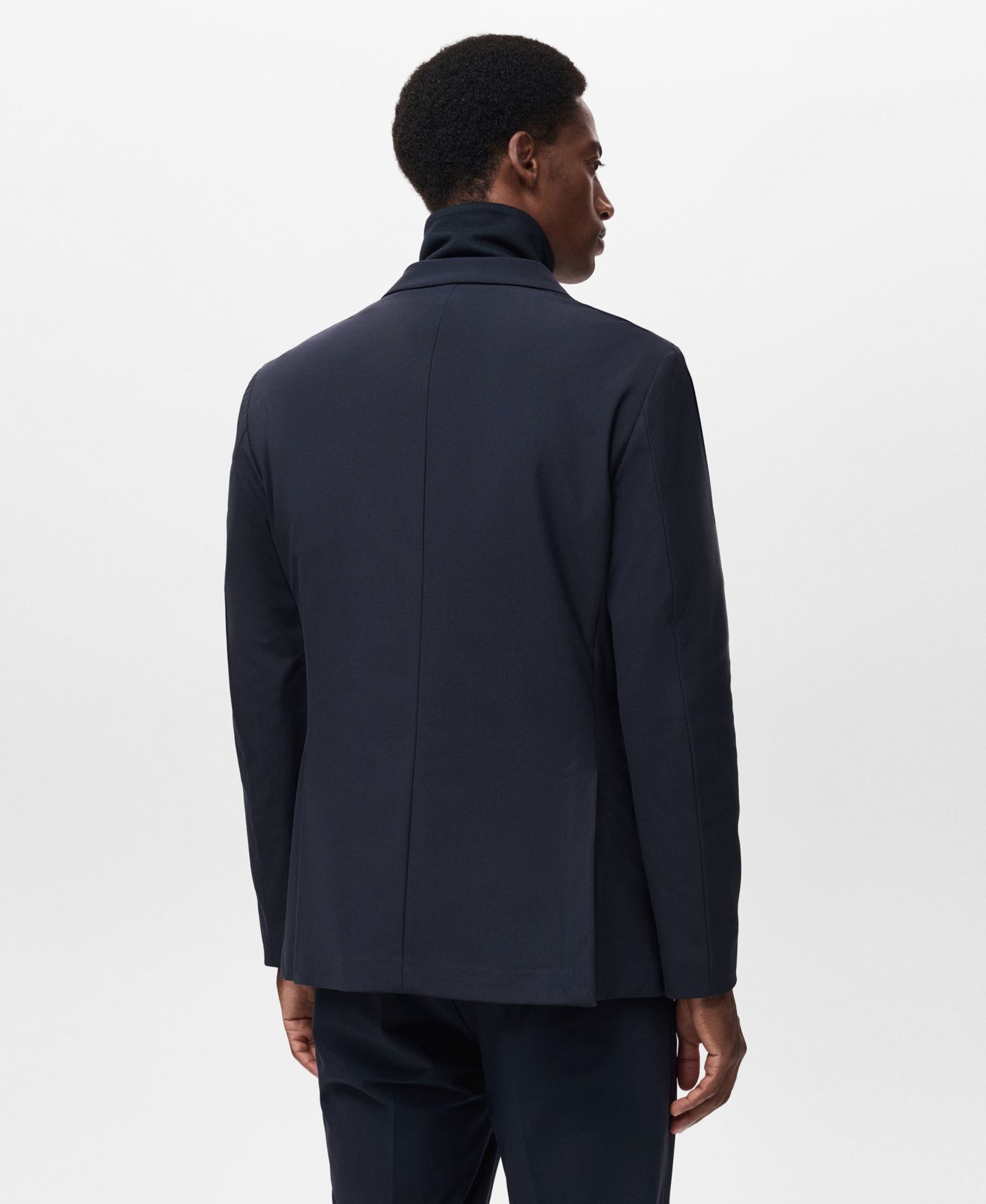 Мужской пиджак MANGO Zurich Slim Fit Thermolite Suit, цвет: Тёмно-синий — фото 3