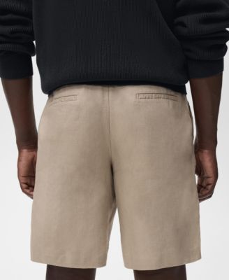 Men's Linen-Cotton Blend 9.29" Bermuda Shorts