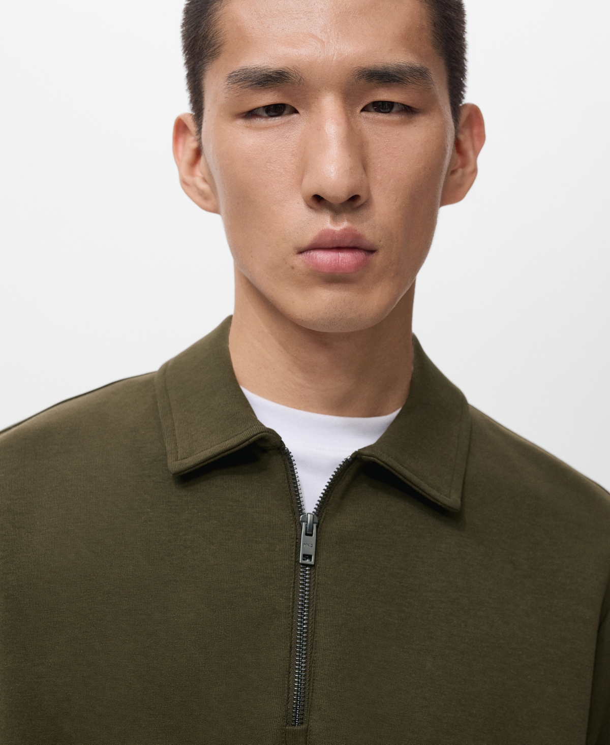 Mango Men's Regular-Fit Zipper-Neck Sweatshirt