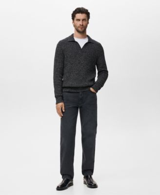 Men's Cotton Polo-Neck Sweater