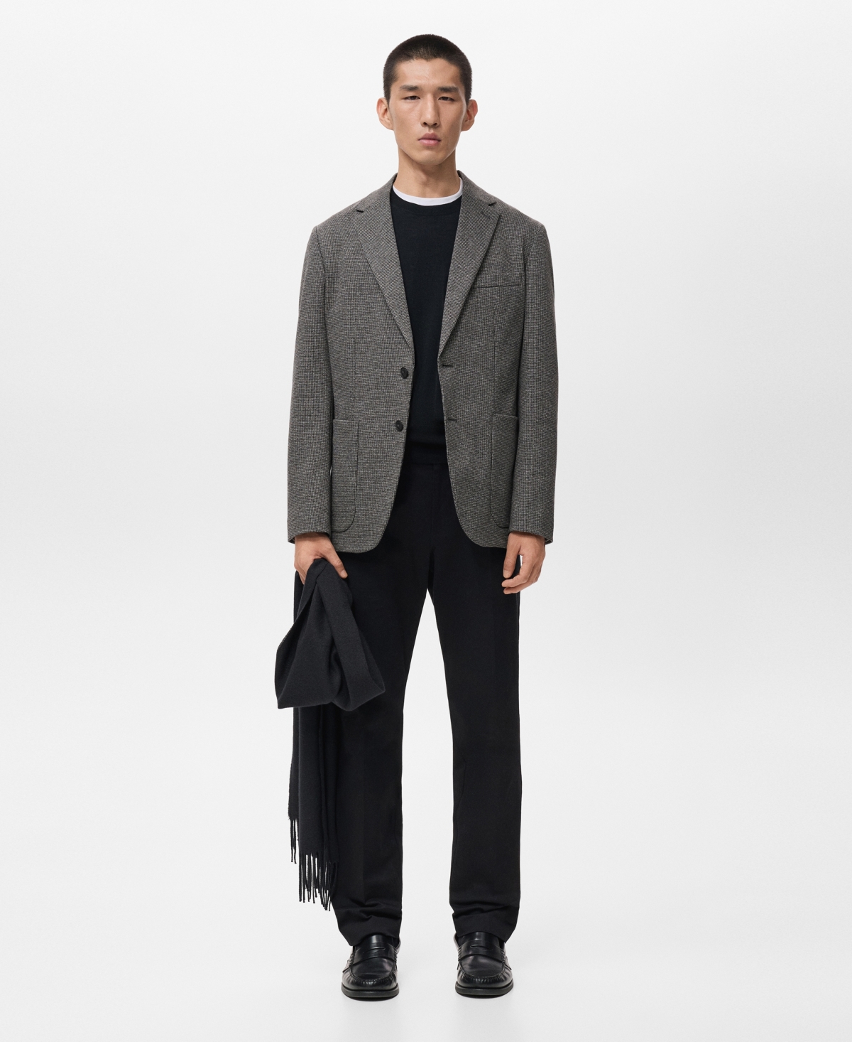 Mango Men's Slim Fit Microstructure Blazer