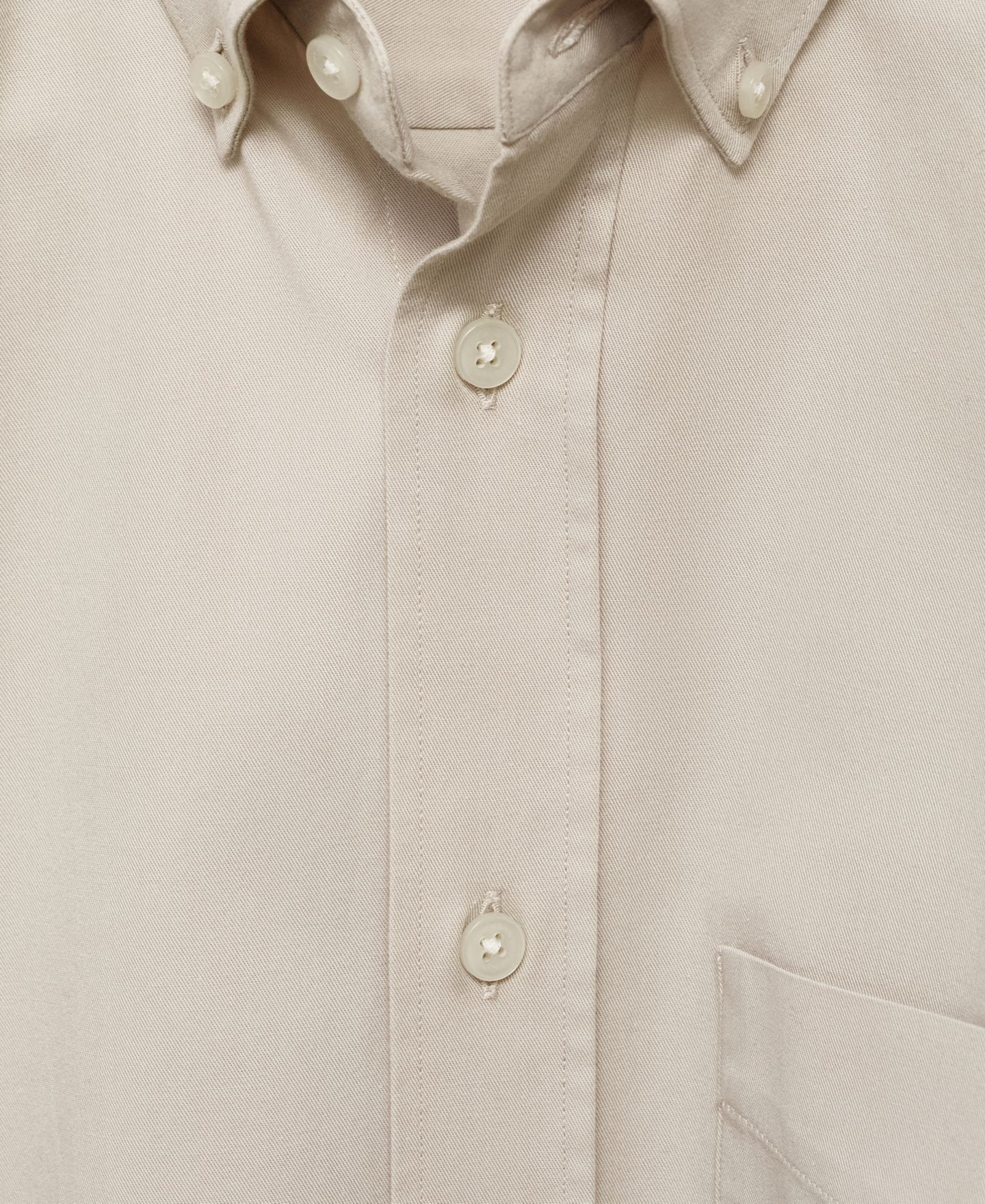 Мужская рубашка Mango Cotton Regular Fit Pocket, цвет: Экрю — фото 6