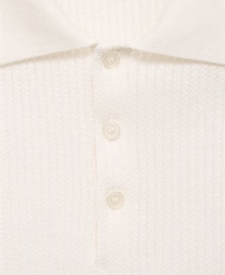 Men's Ribbed Knit Polo Shirt