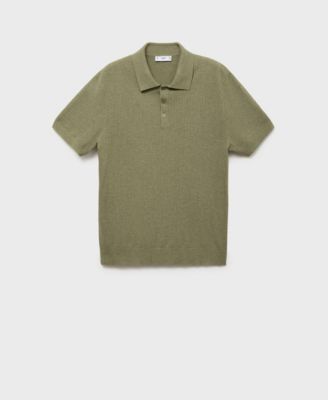 Men's Ribbed Knit Polo Shirt