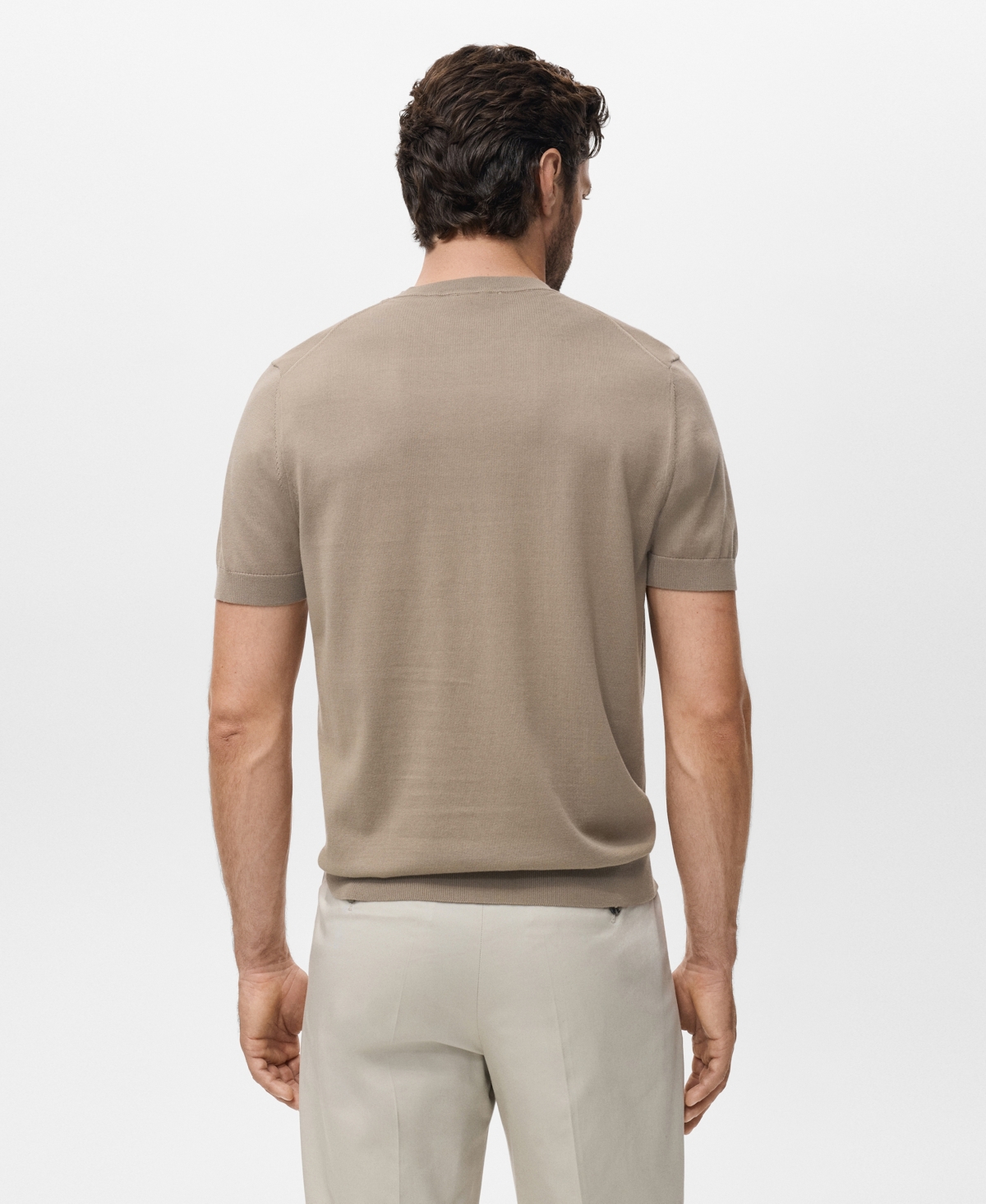 Mango Men's Cotton Fine-Knit T-Shirt