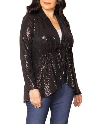 Plus Size Glitz and Glam Sequin Cardigan