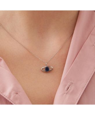 Glass Evil Eye Sterling Silver Necklace