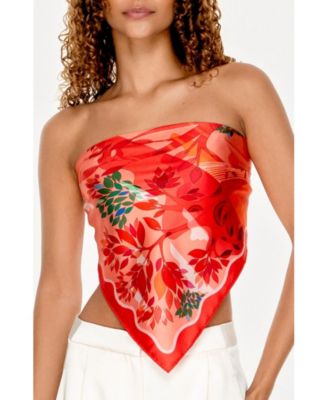 Double Sided Silk Scarf Crossing Red