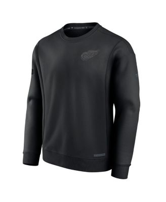 Men's Black Detroit Red Wings Authentic Pro Road Fleece Pullover Sweatshirt