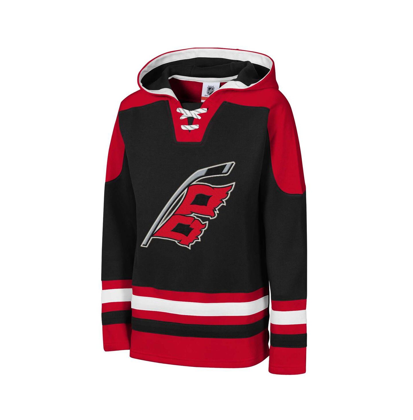 Детское худи Outerstuff Black Carolina Hurricanes Must Have Home V-Neck Pullover — фото 2