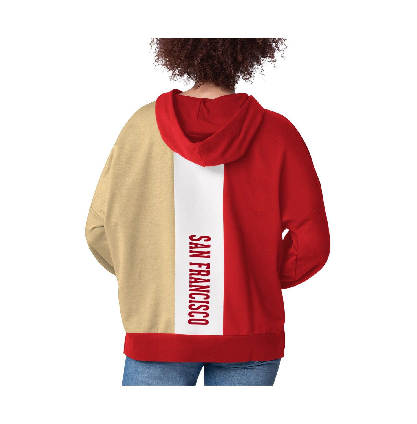 Женское худи Starter Scarlet San Francisco 49ers Power Move Long Sleeve Pullover — фото 2
