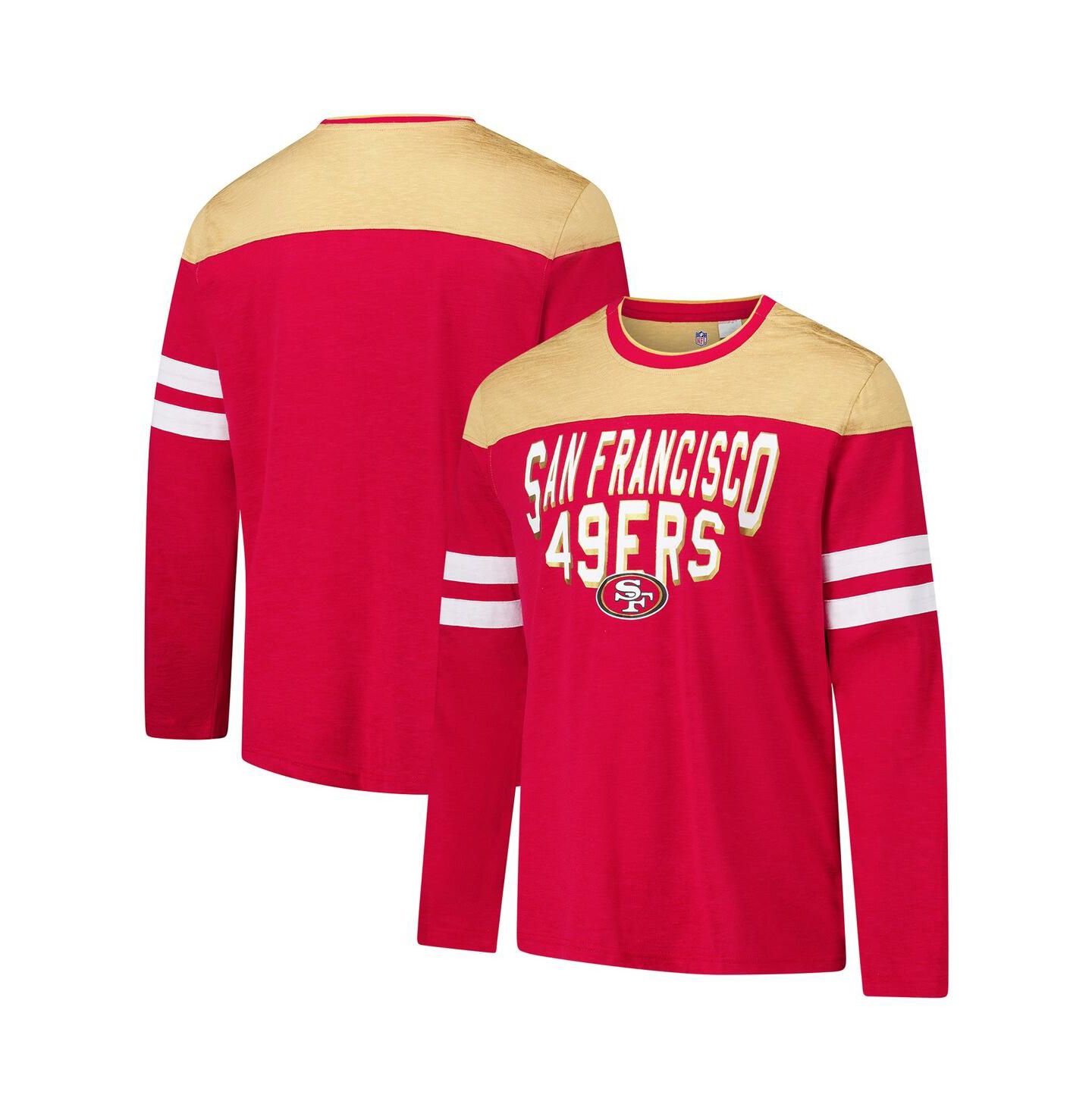 Мужская футболка G-III Sports by Carl Banks Scarlet/Gold San Francisco 49ers Adaptive Hail Mary Long Sleeve — фото 1