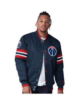 Starter - Men's Navy Washington Wizards Scout Varsity Satin Full-Snap Jacket