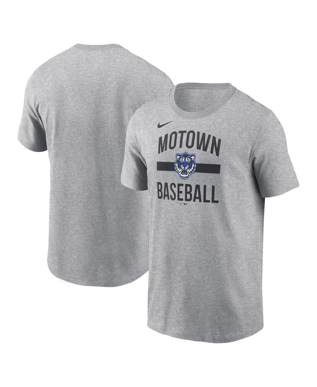 Nike Men's Heather Gray Detroit Tigers City Connect Arched Team Phrase T-Shirt