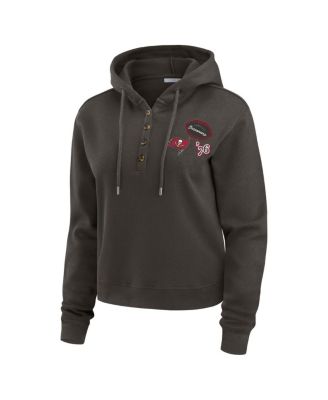 Women's Pewter Tampa Bay Buccaneers Waffle Hoodie Pullover Top