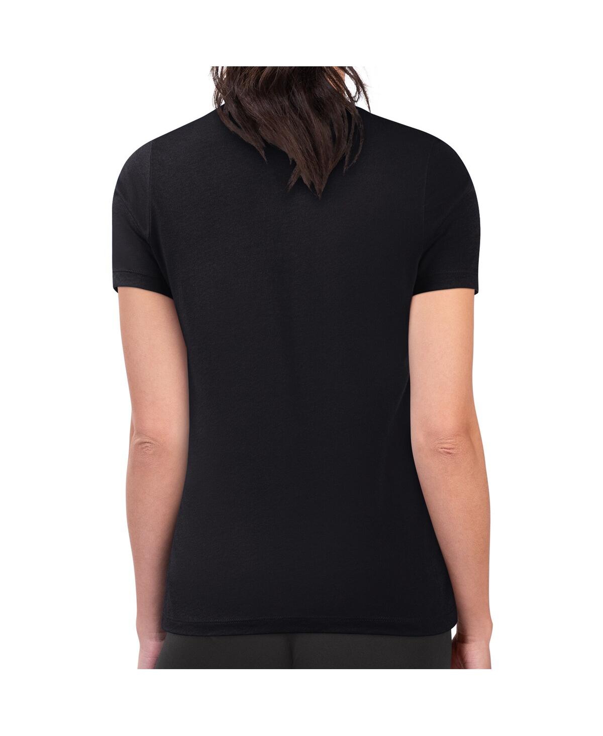 G-iii 4her By Carl Banks Women's Black Oklahoma City Thunder Super-slim Fit Lightweight Flowers Team Logo Graphic T-shirt In Black