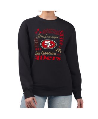 G-III 4Her by Carl Banks - Women's Black San Francisco 49ers Collage Graphic Fleece Pullover Sweatshirt