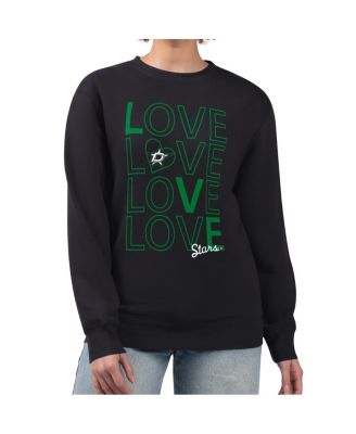 G-III 4Her by Carl Banks - Women's Black Dallas Stars Lots Of Love Team Logo Graphic Pullover Sweatshirt