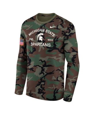 Men's Camo Michigan State Spartans 2025 Military Appreciation Legend Dri-FIT Long Sleeve T-Shirt