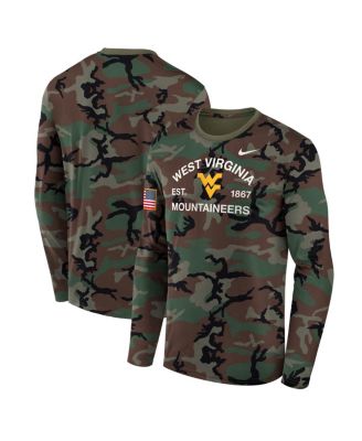Nike - Men's Camo West Virginia Mountaineers 2025 Military Appreciation Legend Dri-FIT Long Sleeve T-Shirt