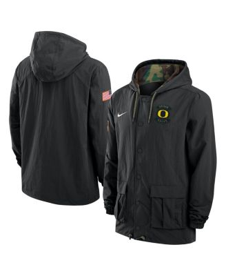 Nike - Men's Black Oregon Ducks 2025 NCAA Military Appreciation Full-Snap Jacket