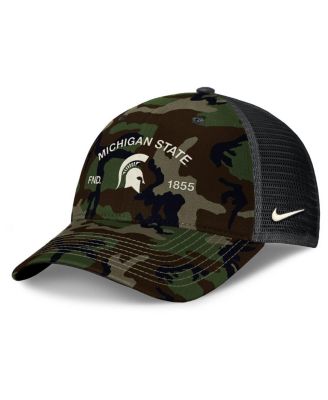 Men's Camo Michigan State Spartans 2025 Military Appreciation Rise Adjustable Trucker Hat