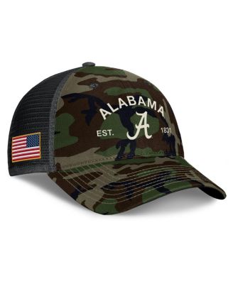 Nike - Men's Camo Alabama Crimson Tide 2025 Military Appreciation Rise Adjustable Trucker Hat