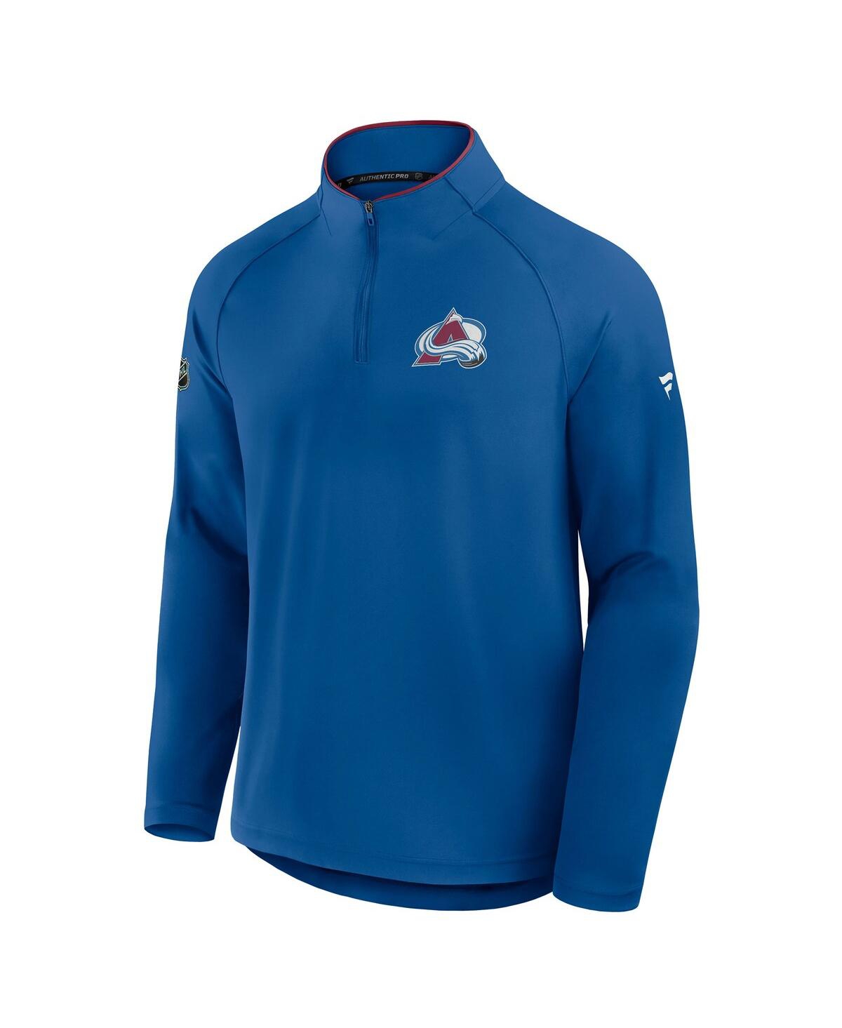 Fanatics Men's Blue Colorado Avalanche Authentic Pro Rink Training Quarter-Zip Pullover Sweatshirt