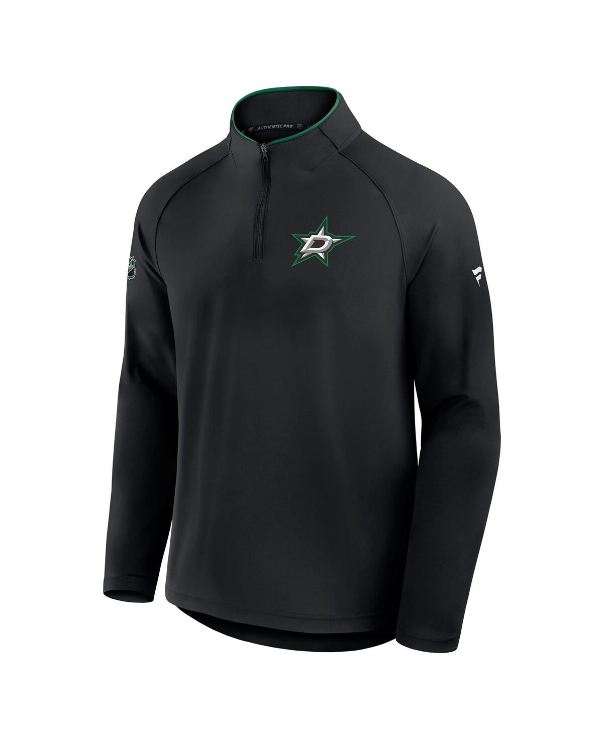 Fanatics Men's Black Dallas Stars Authentic Pro Rink Training Quarter-zip Pullover Sweatshirt In Black
