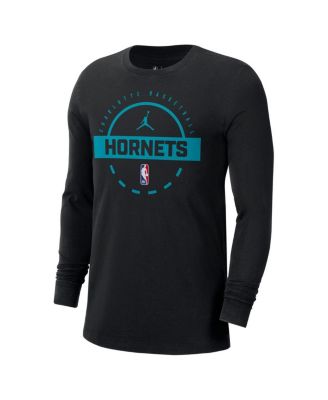 Men's Black Charlotte Hornets Authentic Long Sleeve Practice T-Shirt