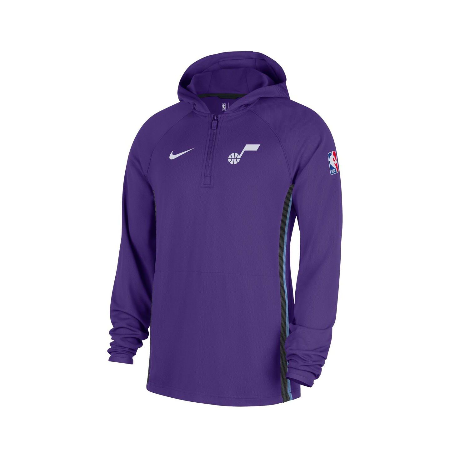 Мужская куртка Nike Purple Utah Jazz Authentic On Court Zone Quarter-Zip Dri-FIT Hoodie Jacket — фото 2