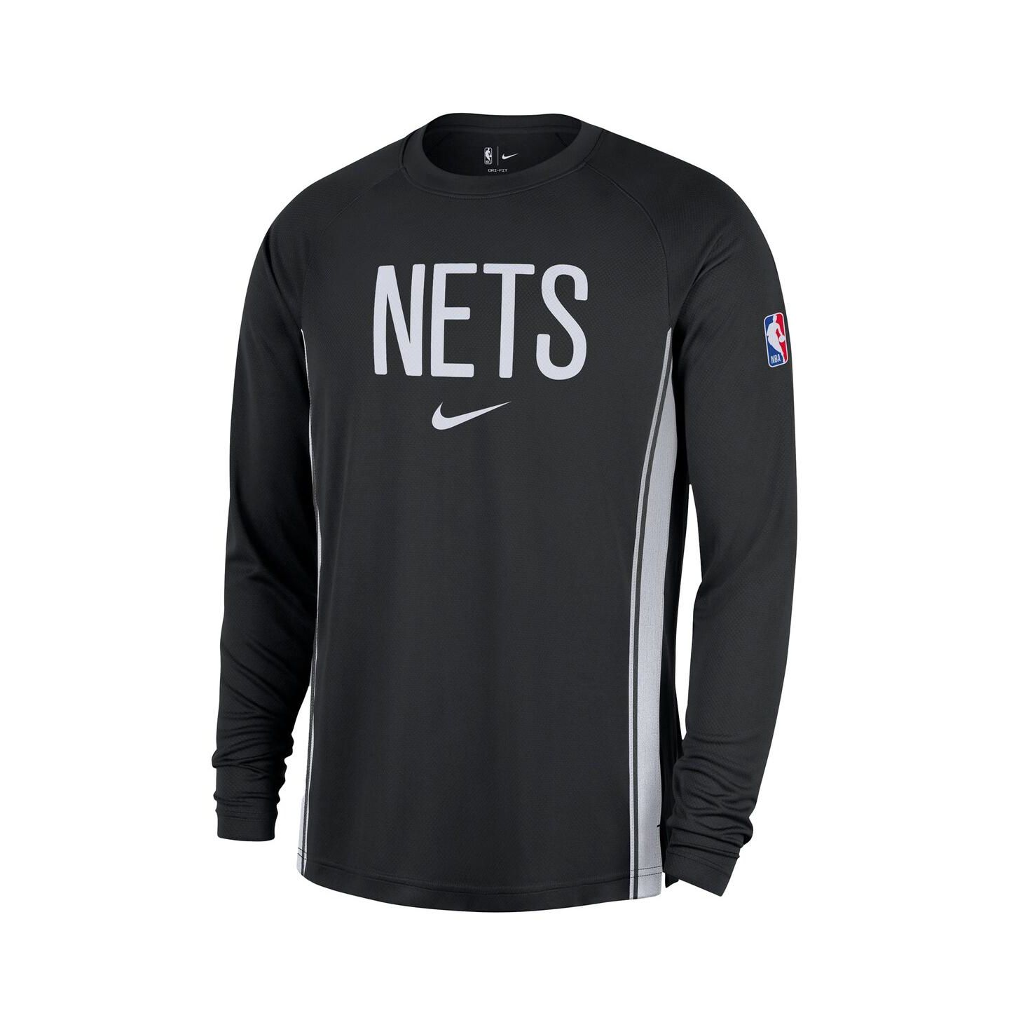 Мужская рубашка Nike Black Brooklyn Nets 2025/26 Authentic Pre-Game Legend Dri-FIT Long Sleeve Shooting — фото 2