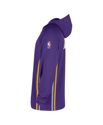 Men's Purple Los Angeles Lakers Authentic On Court Zone Quarter-Zip Dri-FIT Hoodie Jacket