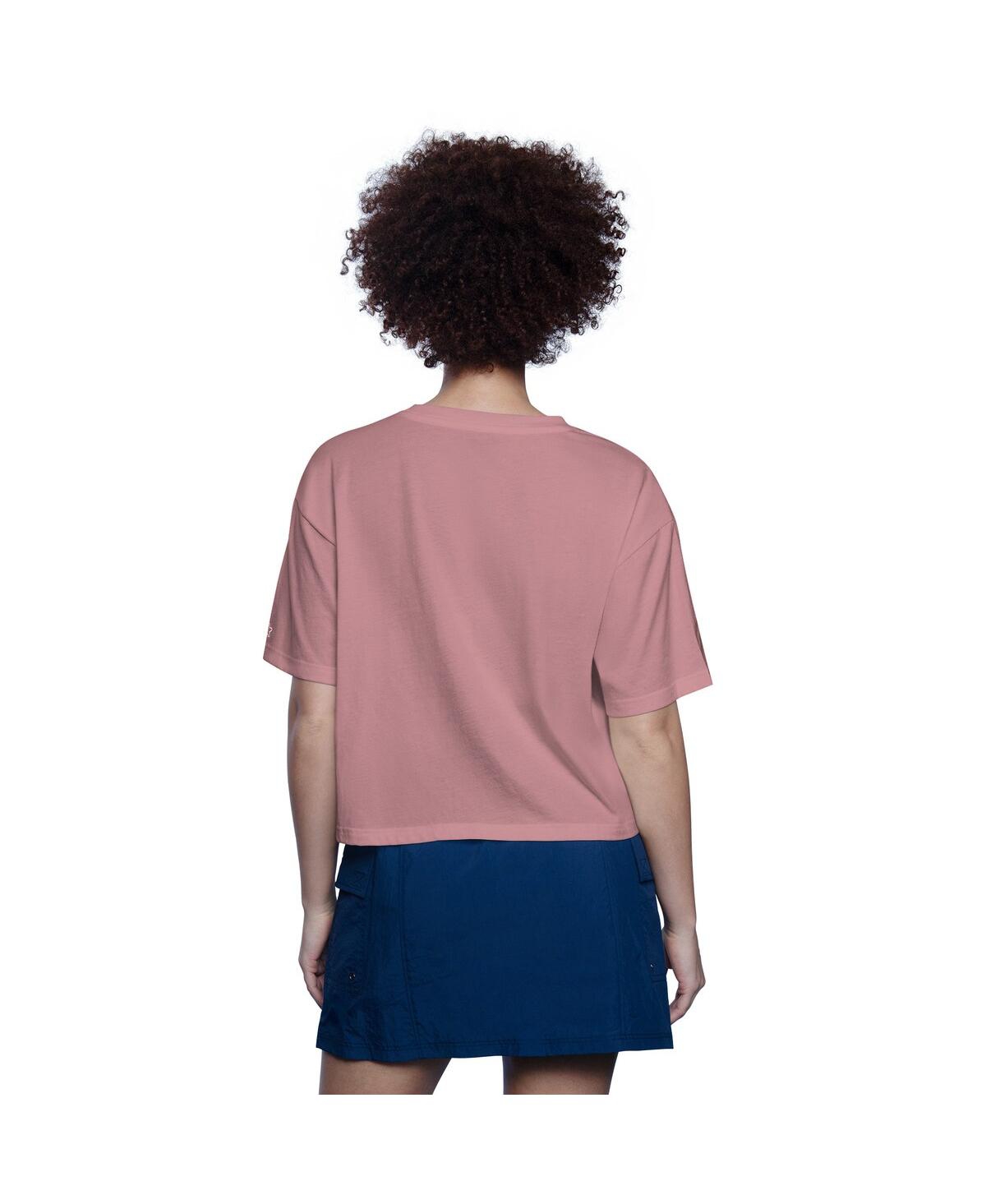 Starter Women'sâ Pink Chicago Bears Play The Ball Boxy Cropped T-shirt In Pink