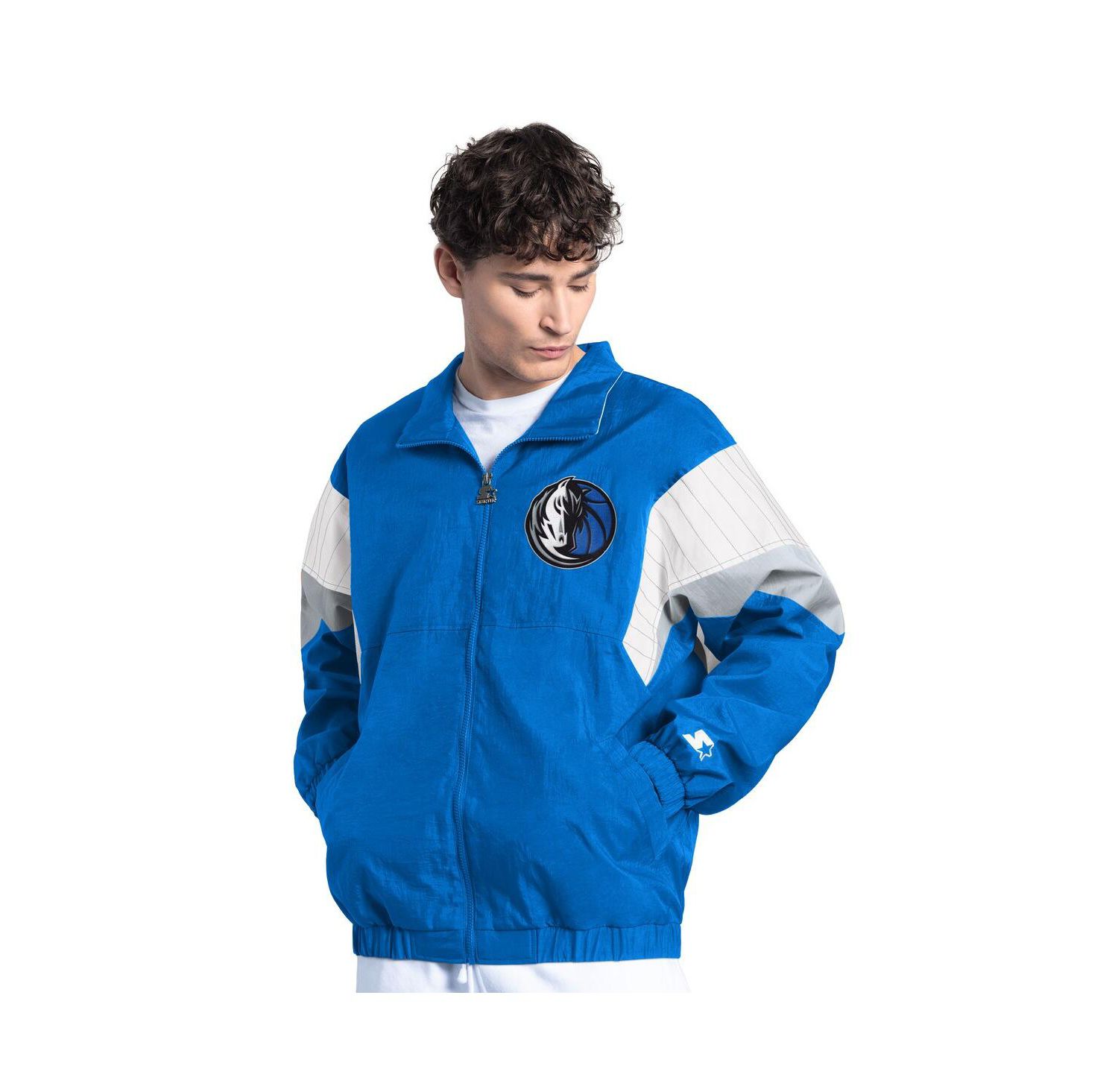 Men's Blue Dallas Mavericks Yard Line Full-Zip Jacket
