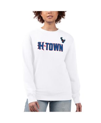 G-III 4Her by Carl Banks - Women's White Houston Texans H-Town Fleece Pullover Sweatshirt