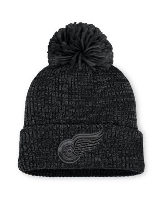 Fanatics - Women's Black Detroit Red Wings Authentic Pro Road Cuffed Knit Hat with Pom