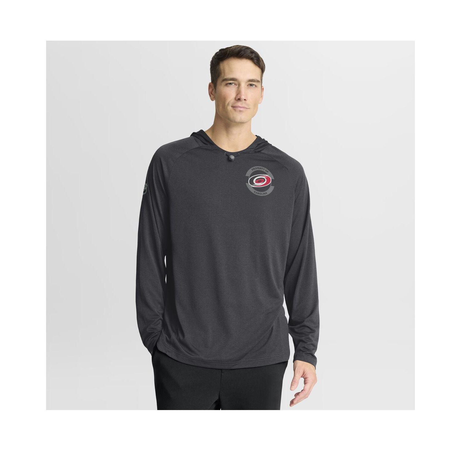 Men's Charcoal Carolina Hurricanes Authentic Pro Rink Raglan Hoodie