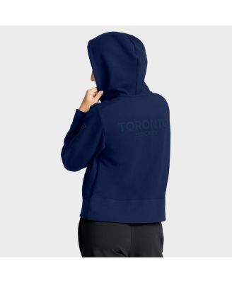 Women's Navy Toronto Maple Leafs Authentic Pro Road Tri-Blend Quarter-Zip Hoodie