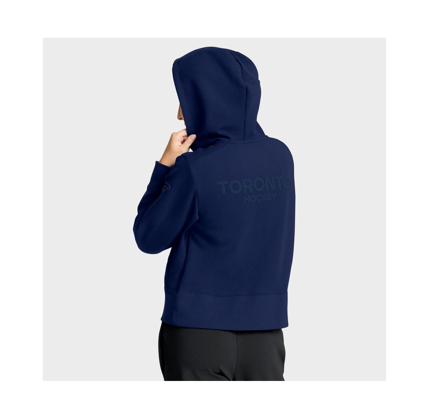 Women's Navy Toronto Maple Leafs Authentic Pro Road Tri-Blend Quarter-Zip Hoodie