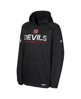 Big Boys and Girls Black New Jersey Devils Authentic Pro Rink Raglan Hoodie