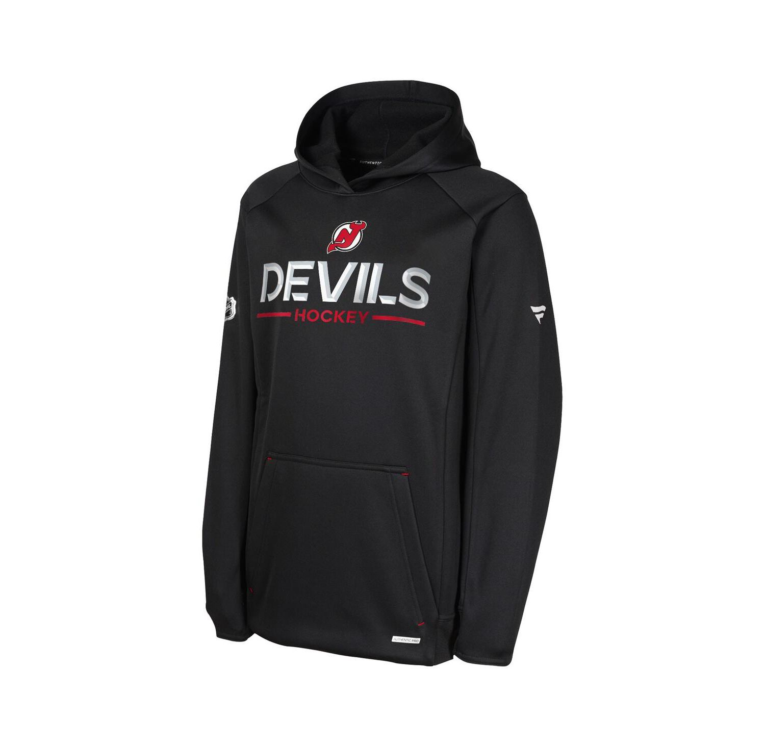 Big Boys and Girls Black New Jersey Devils Authentic Pro Rink Raglan Hoodie