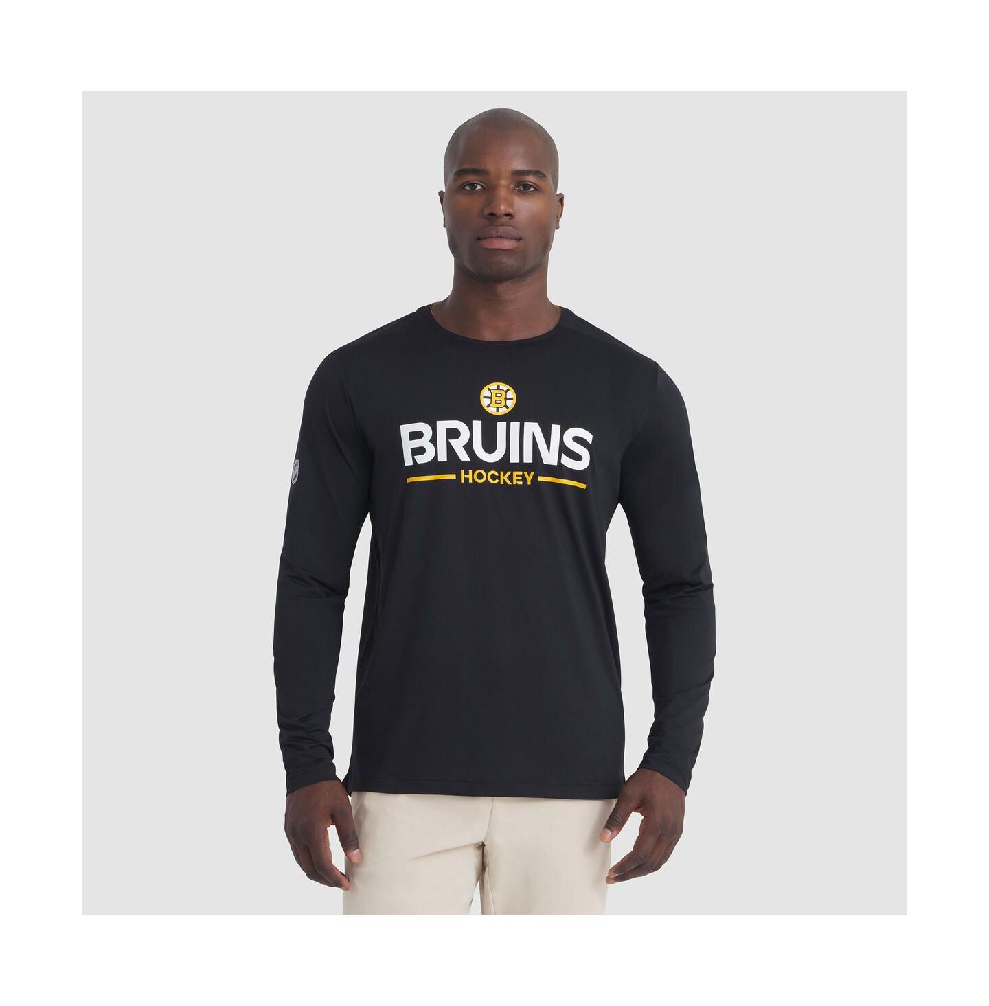 Мужская футболка Fanatics Black Boston Bruins Authentic Pro Rink Tech Long Sleeve — фото 1