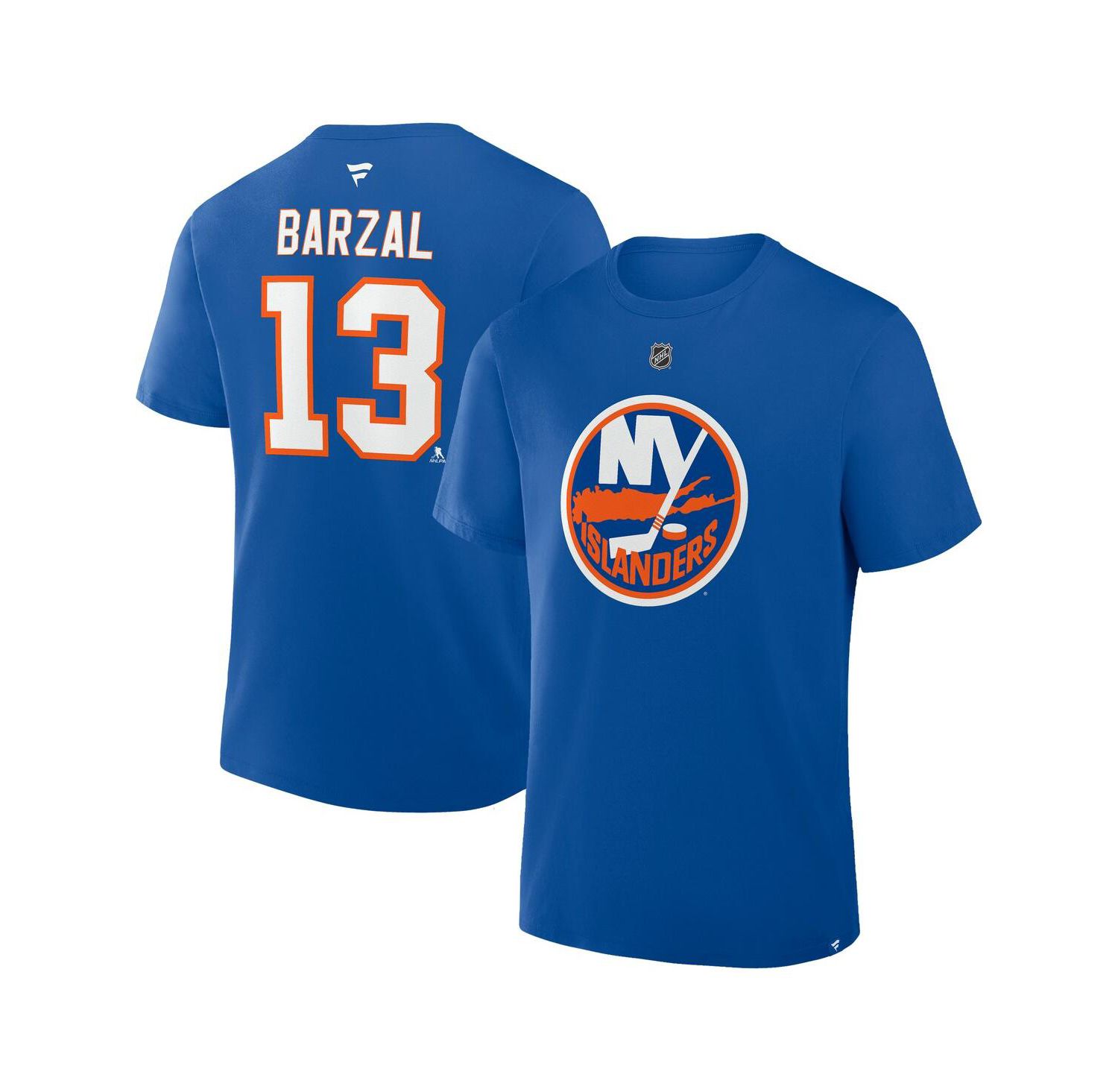 Men's Mathew Barzal Royal New York Islanders Authentic Stack Name & Number T-Shirt