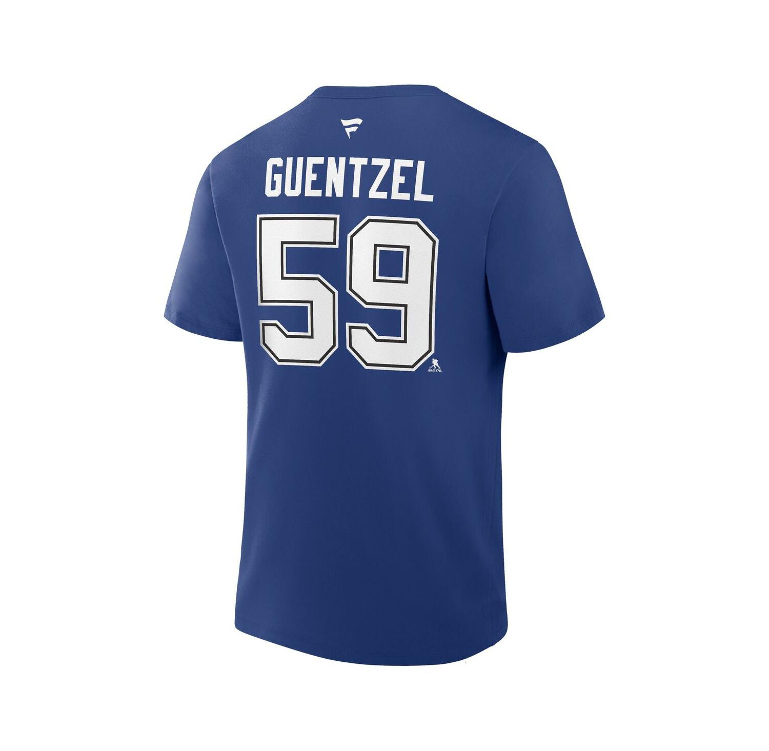 Men's Jake Guentzel Blue Tampa Bay Lightning Authentic Stack Name and Number T-Shirt