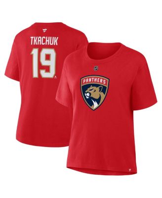 Fanatics - Women's Matthew Tkachuk Red Florida Panthers Authentic Stack Name Number T-Shirt