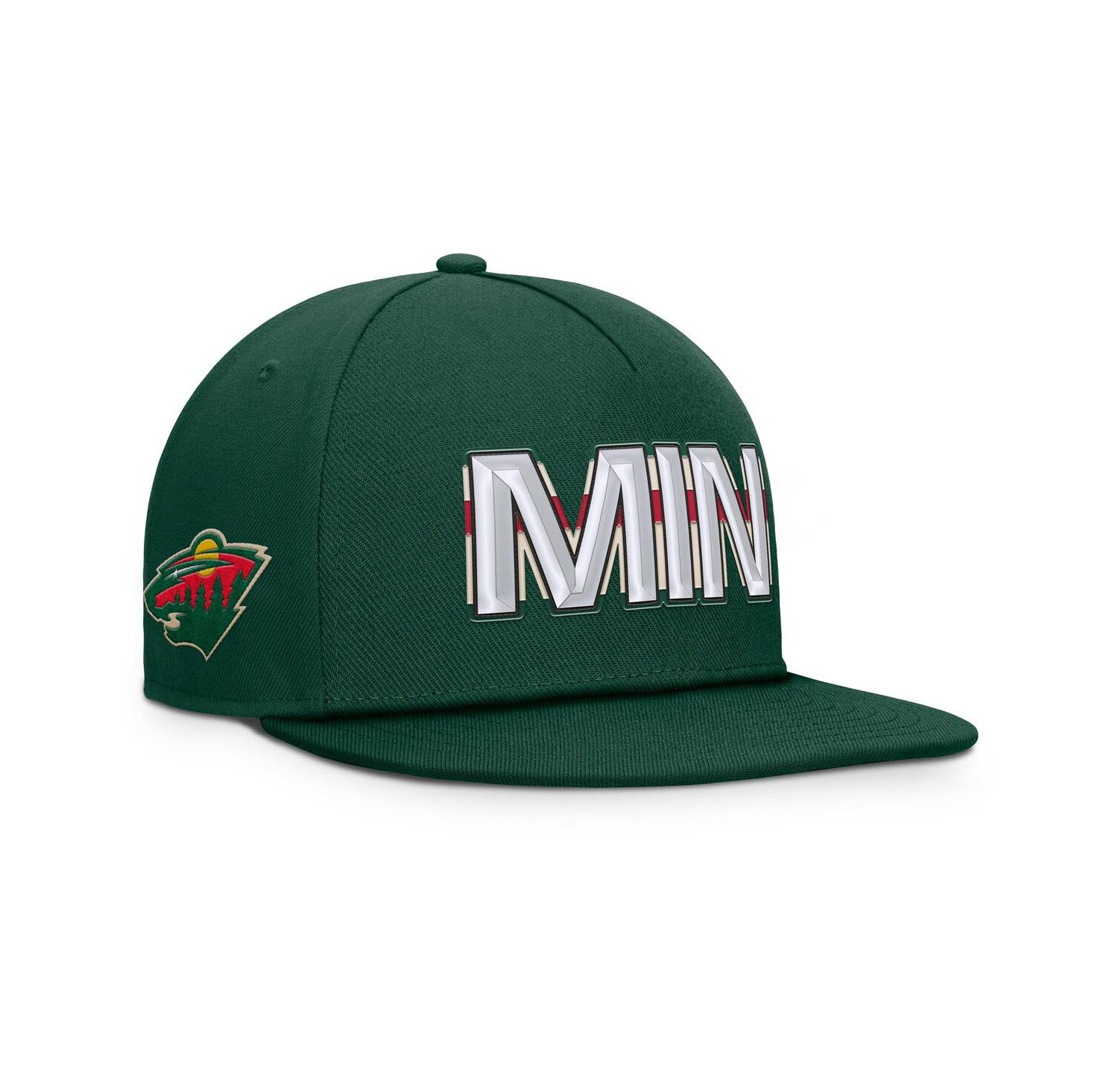 Men's Green Minnesota Wild Authentic Pro Rink Team Code Snapback Hat