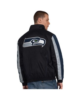 Men's Black Seattle Seahawks Thursday Night Gridiron Half-Zip Jacket