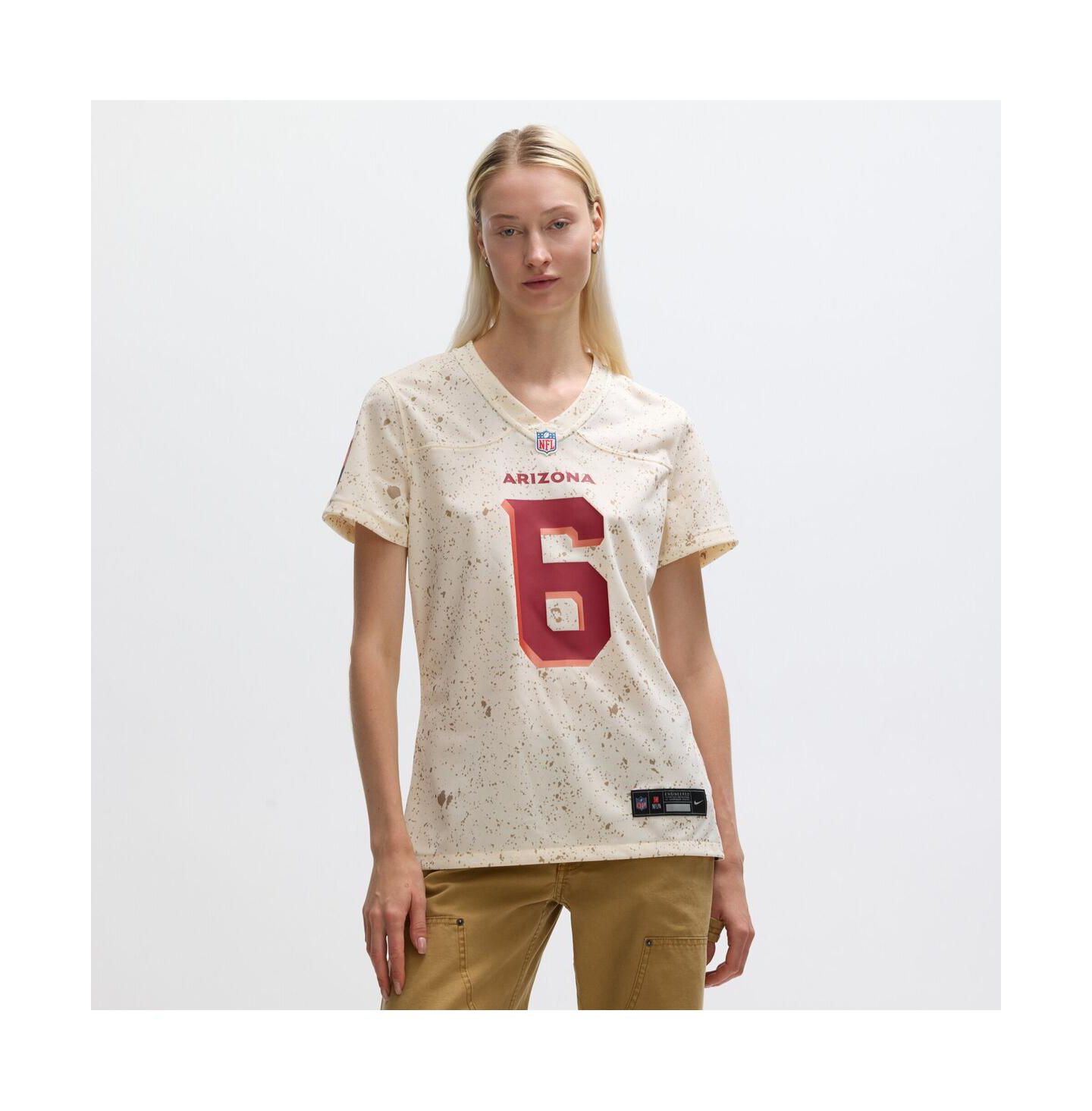Женский топ Nike James Conner Natural Arizona Cardinals 2025 Rivalries Collection Game Jersey — фото 4